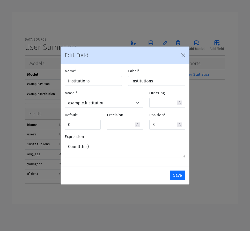 Data Field Form