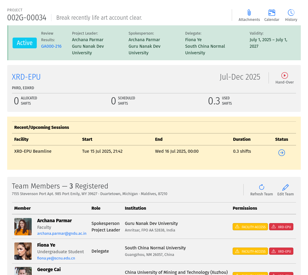 Project Detail Page