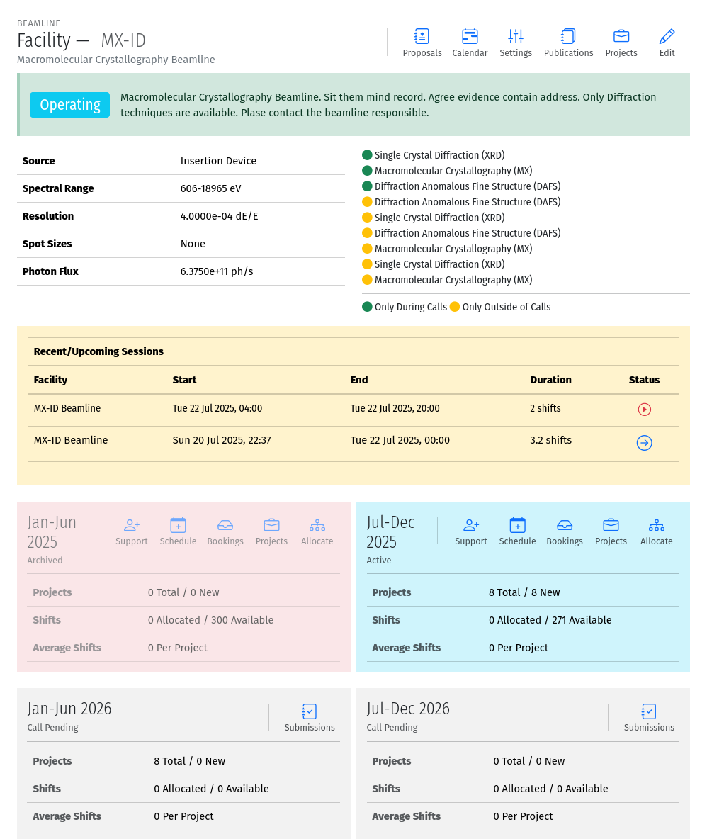 Facility Detail Page