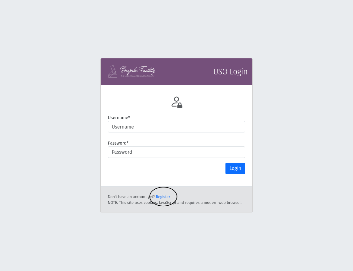 Accessing the registration form