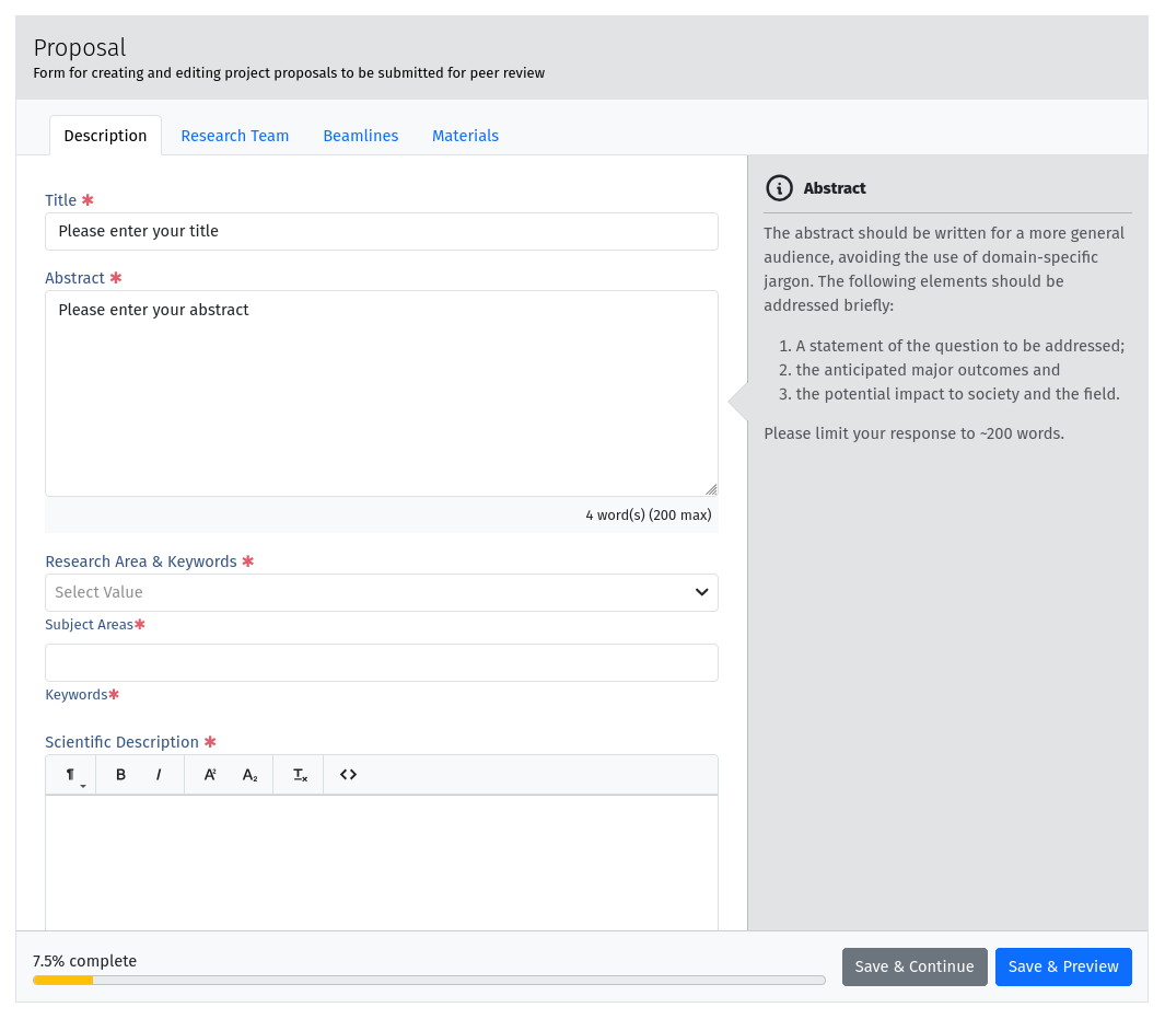 Proposal Form