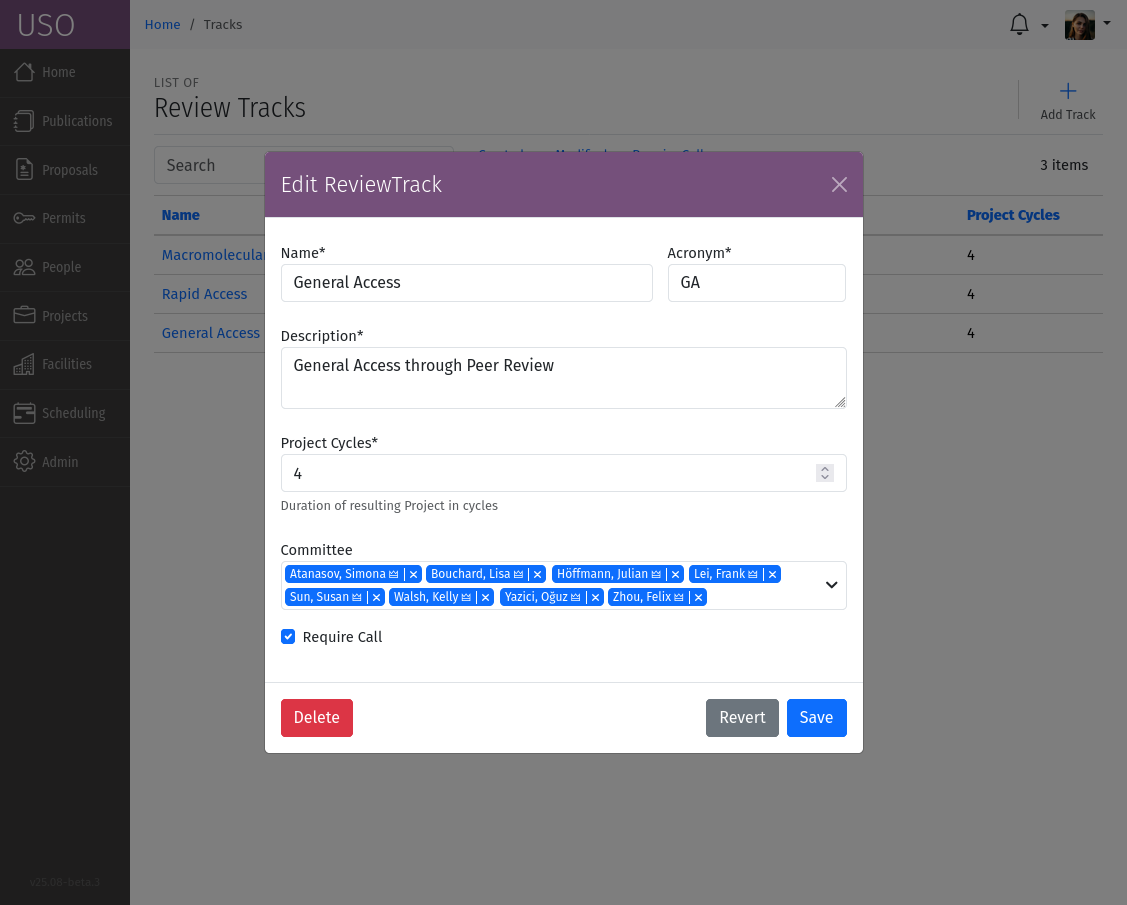Review Tracks Form