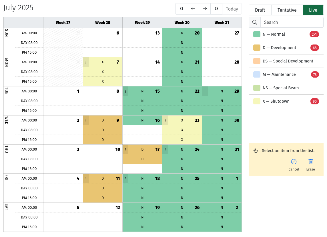 Schedule Editor